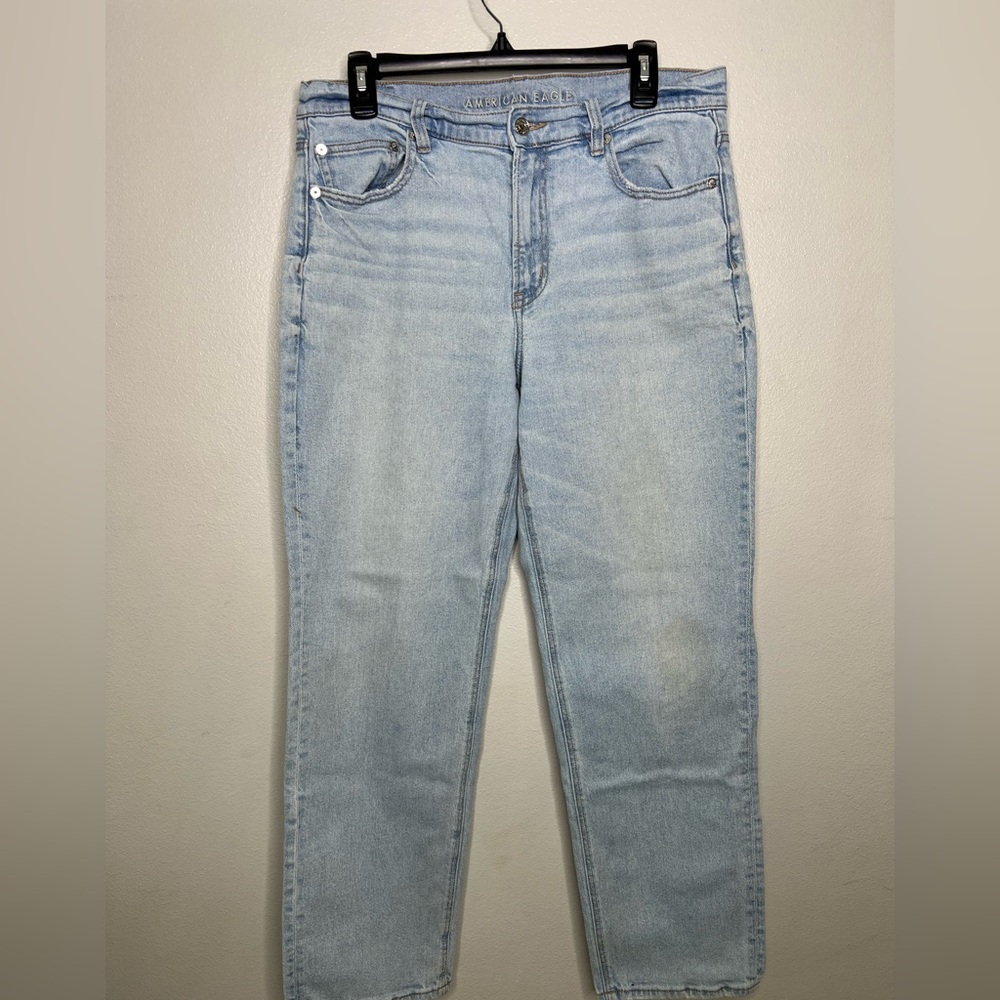 American Eagle Women Curvy Super High-Waisted Baggy Straight - 12